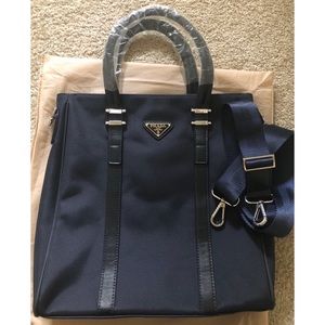 Prada Canvas Tote with Attachable Strap Unisex